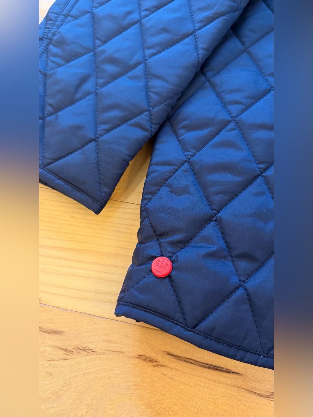 Hunter Rachel Navy Quilted Puffer Jacket with Brown Corduroy Collar Women New - Picture 11 of 13